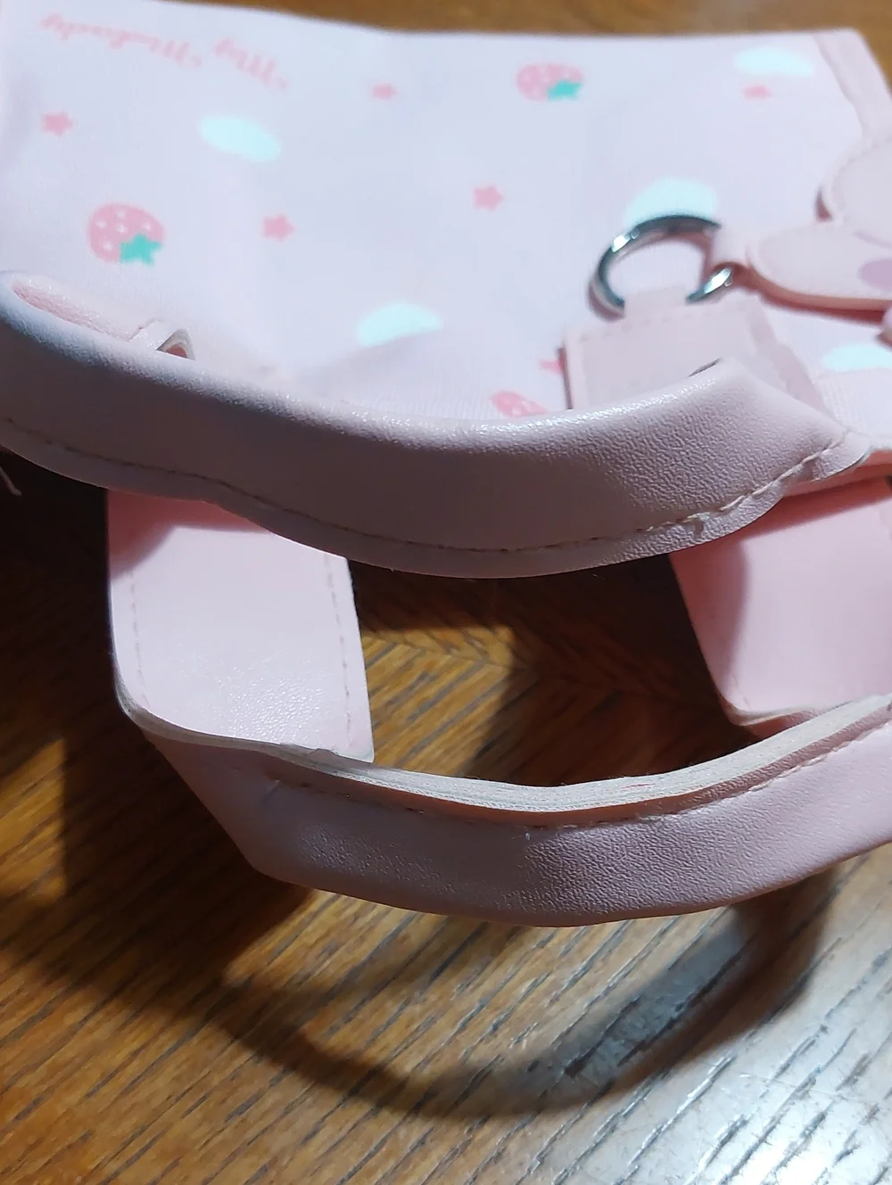 Pink  Tote with Hearts, Stars and Strawberry Charm